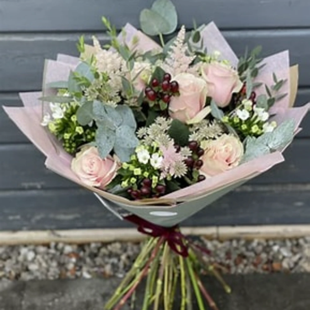 Pretty pink blooms, beautifully wrapped.
